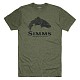 Simms Wood Trout Fill T-Shirt Military Heather M