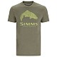 Simms Wood Trout Fill T-Shirt Military Heather/Neon XL